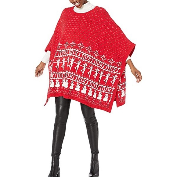 Whoopi Holiday Collection knit cape - Picture 2 of 4